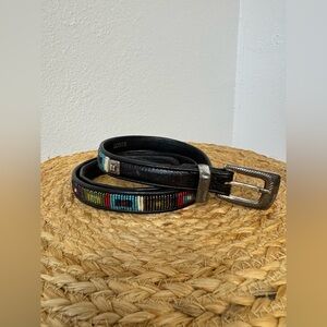 Brighton Black and Multicolor Patterned Beaded Belt